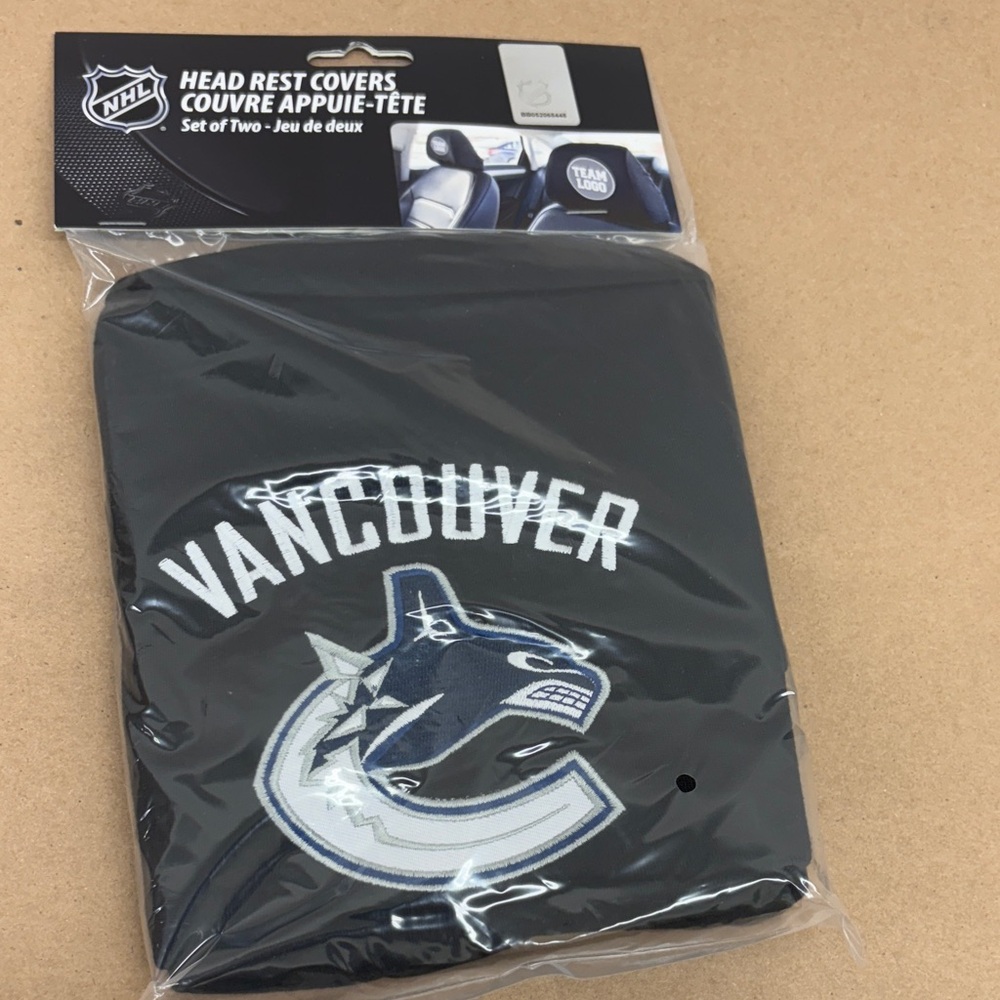 NHL Vancouver Canucks Black Headrest Covers